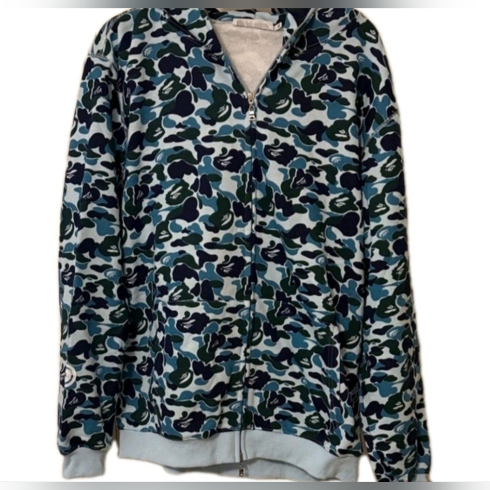 BAPE Color Camo Shark WGM Hoodie Sweatshirt Ligh Blue | A Bathing Ape 3XL (EUC) - Picture 2 of 11